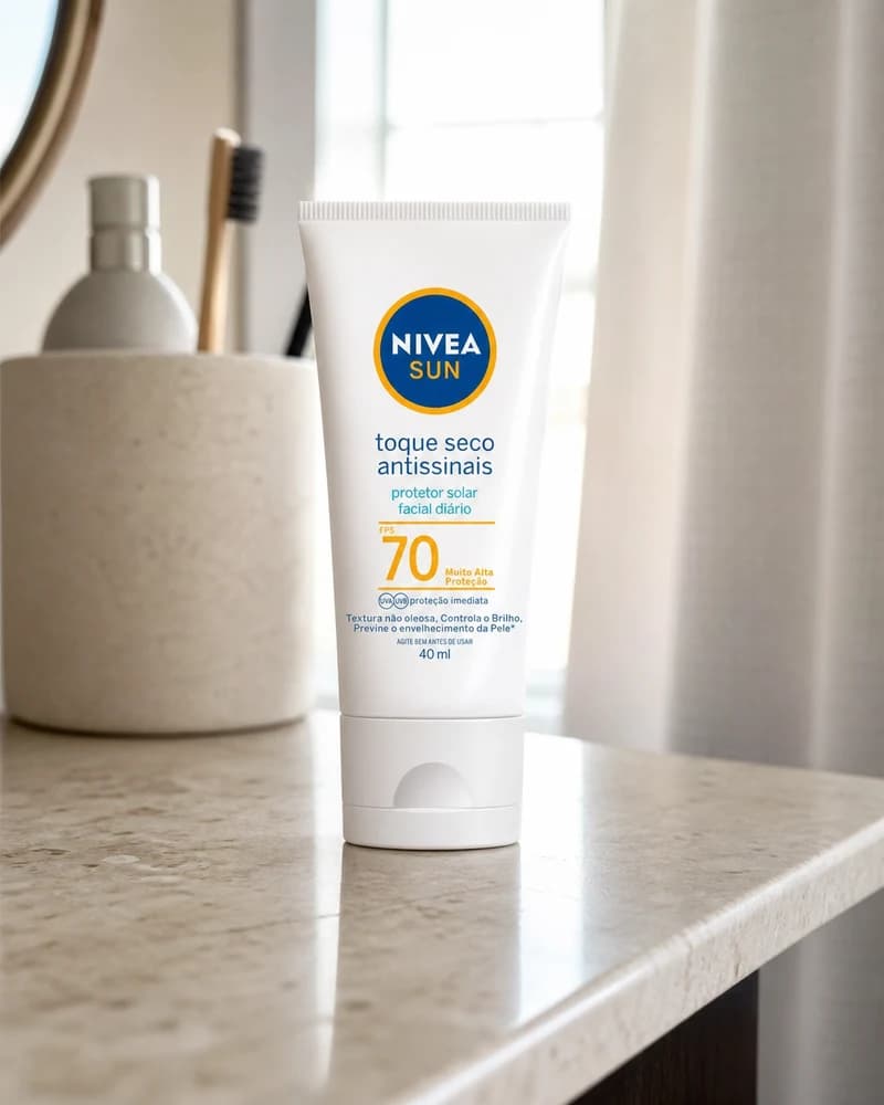 Nivea SUN Protetor Solar Facial Toque Seco Antissinais FPS70 40ml
