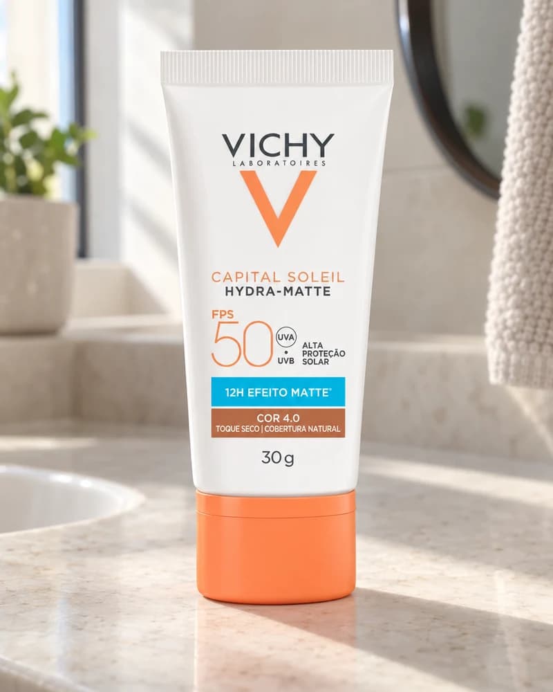 Vichy Capital Soleil Hydra-Matte FPS 50 com Cor 4.0 30 g