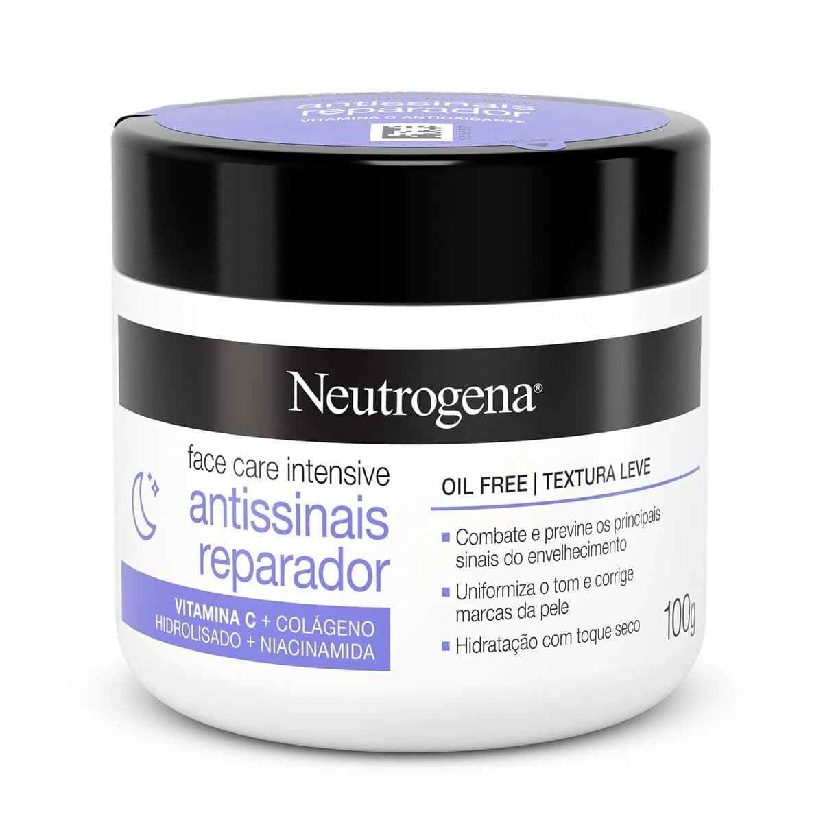 Neutrogena Hidratante Facial Reparador — Face Care Intensive — 100 g, imagem do produto
