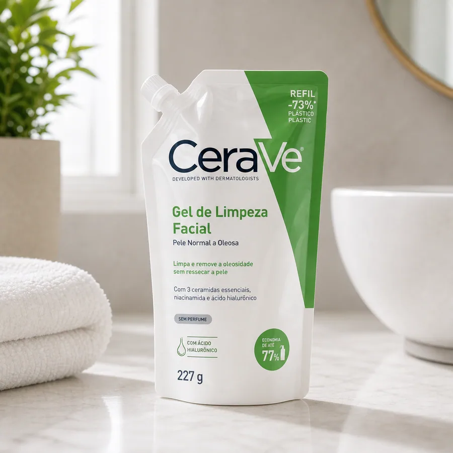 CeraVe Gel De Limpeza Facial Peles Normais A Oleosas Com Ácido Hialurônico Cerave, 150g Normal A Oleosa Dia/noite, imagem do produto